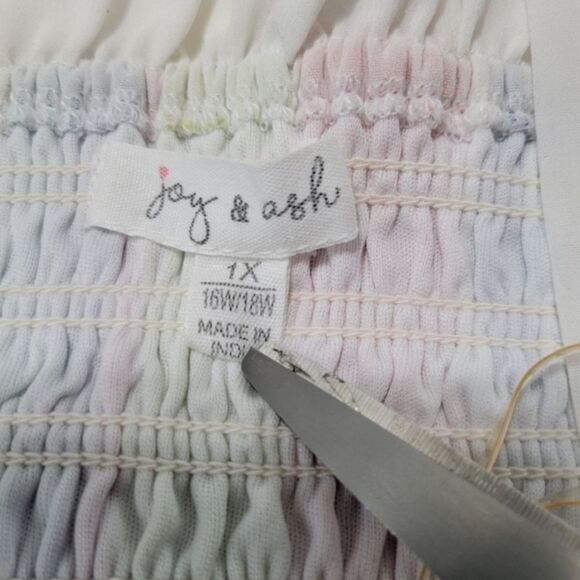 Joy & Ash Dress Size 1X Women's Plus Size Dress Ruffle Smocked Dress Sleeveless - Picture 8 of 8